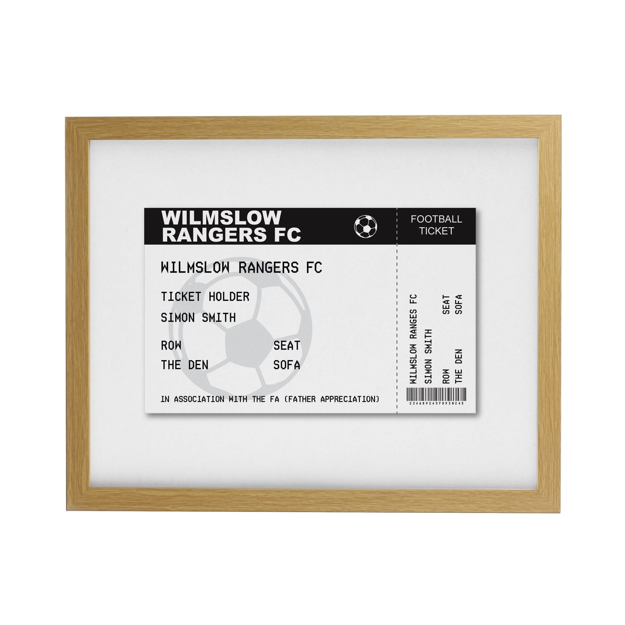 Personalised Football Ticket Framed Prints: 7 - Framed Prints By Gift Moments