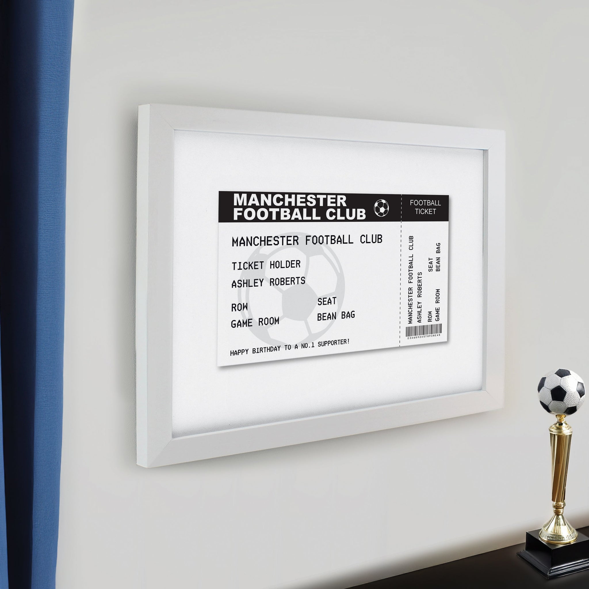 Personalised Football Ticket Framed Prints: 6 - Framed Prints By Gift Moments