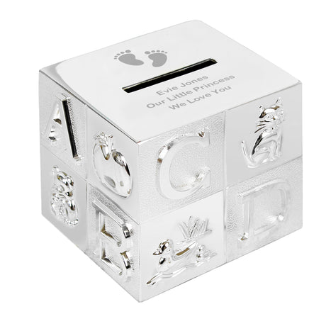 Personalised Footprints ABC Money Box: 2 - Money Boxes By Gift Moments