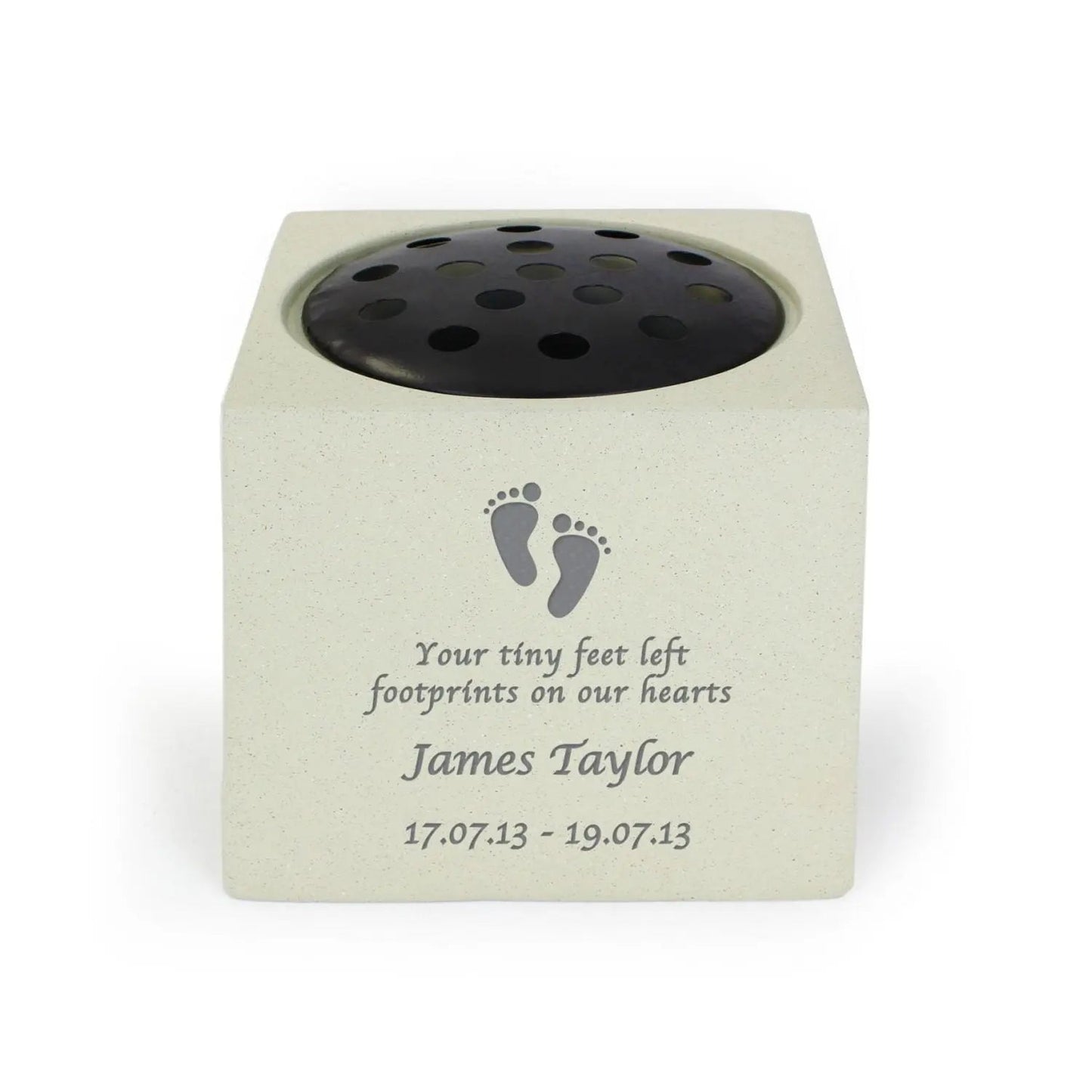 Personalised Footprints Memorial Vase: 2 - Memorials By Gift Moments