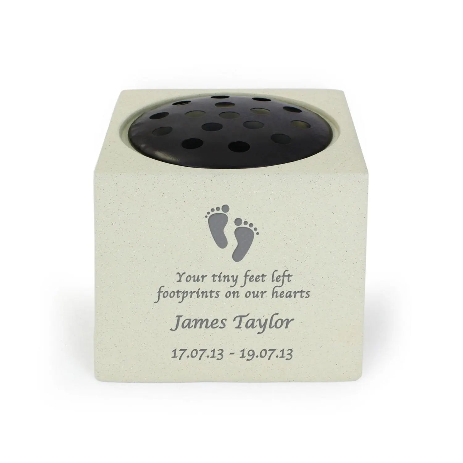 Personalised Footprints Memorial Vase: 2 - Memorials By Gift Moments