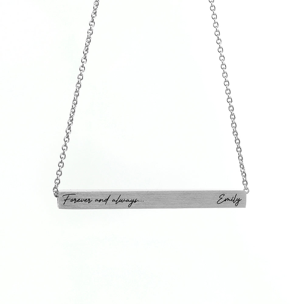 Personalised Forever and Always Horizontal Bar Necklaces: 6 - Necklaces By Gift Moments