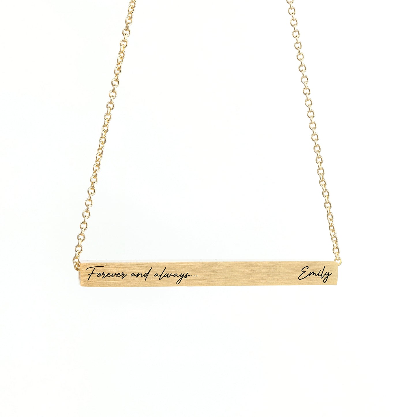 Personalised Forever and Always Horizontal Bar Necklaces: 8 - Necklaces By Gift Moments