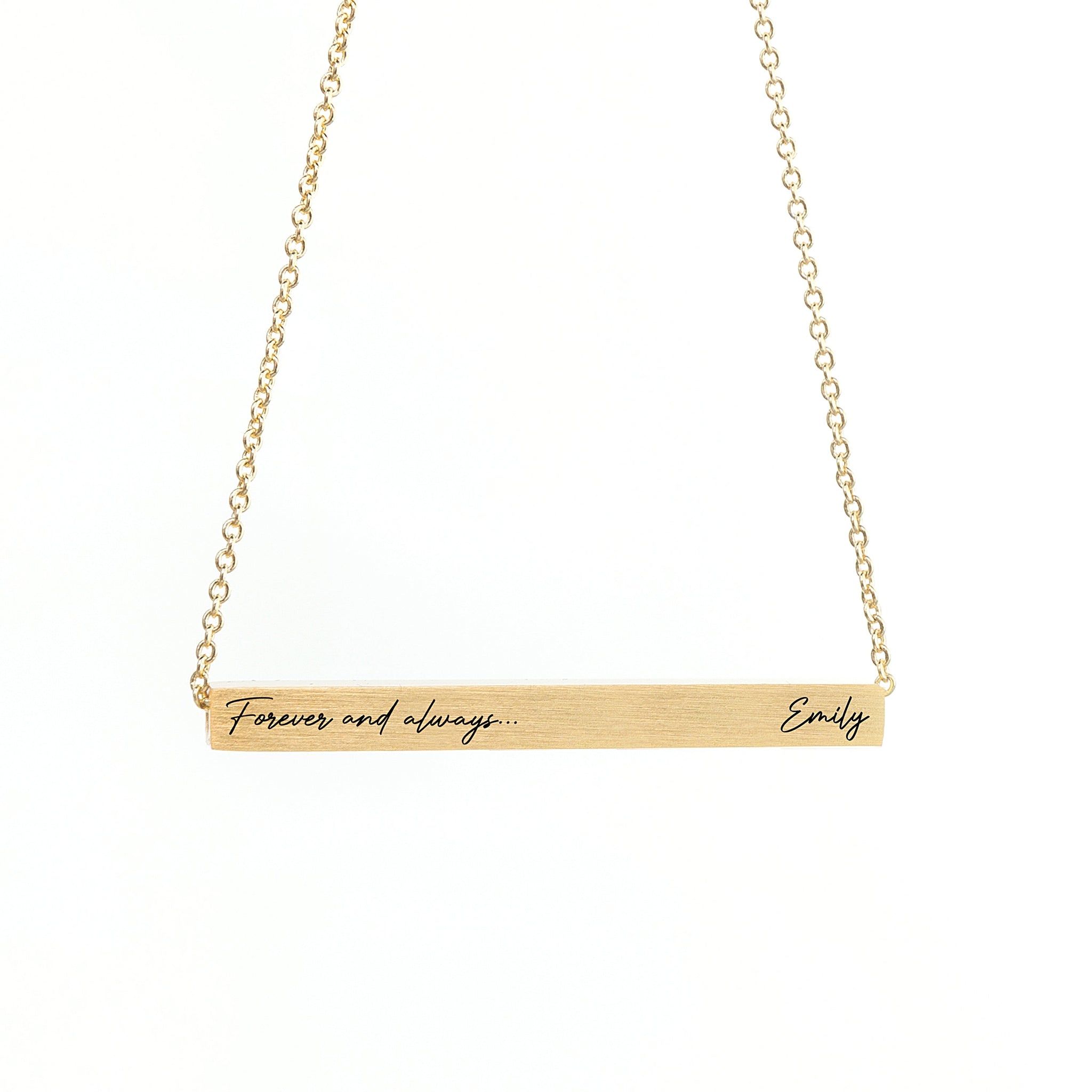 Personalised Forever and Always Horizontal Bar Necklaces: 8 - Necklaces By Gift Moments