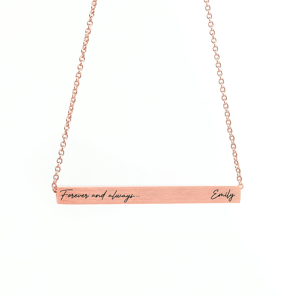 Personalised Forever and Always Horizontal Bar Necklaces: 7 - Necklaces By Gift Moments