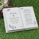 Personalised Forget Me Not Memorial Resin Book: 1 - Memorials By Gift Moments