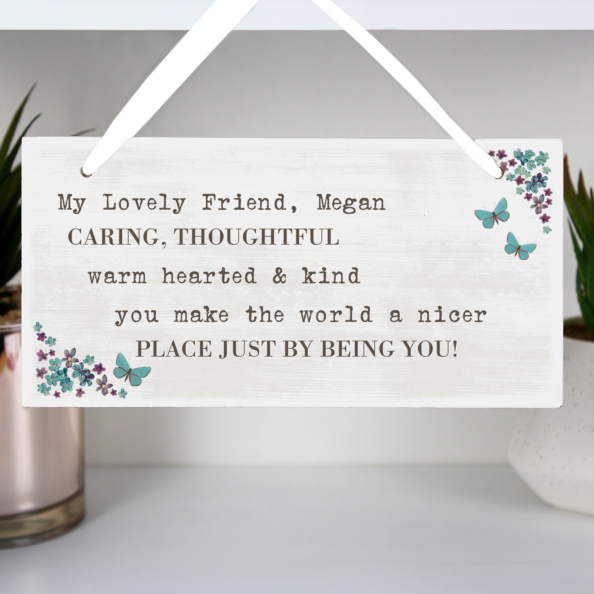 Personalised Forget me not Wooden Sign: 3 - Signs & Plaques By Gift Moments