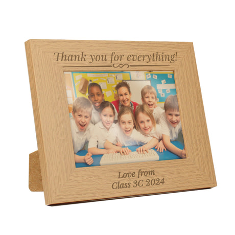 Personalised Formal 5x7 Landscape Oak Finish Photo Frame: 4 - Photo Frames By Gift Moments