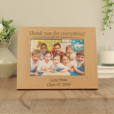 Personalised Formal 5x7 Landscape Oak Finish Photo Frame: 1 - Photo Frames By Gift Moments