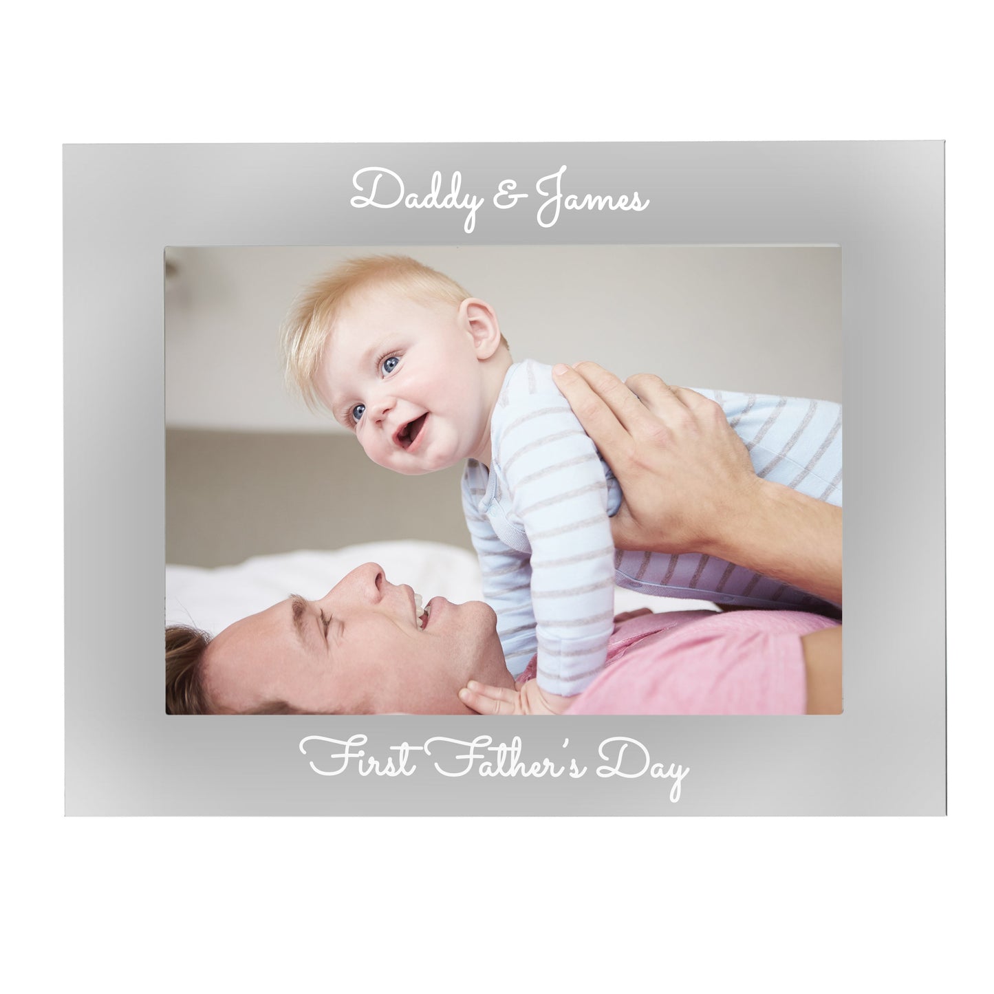 Personalised Free Text 5 x 7 Silver Photo Frame: 3 - Photo Frames By Gift Moments