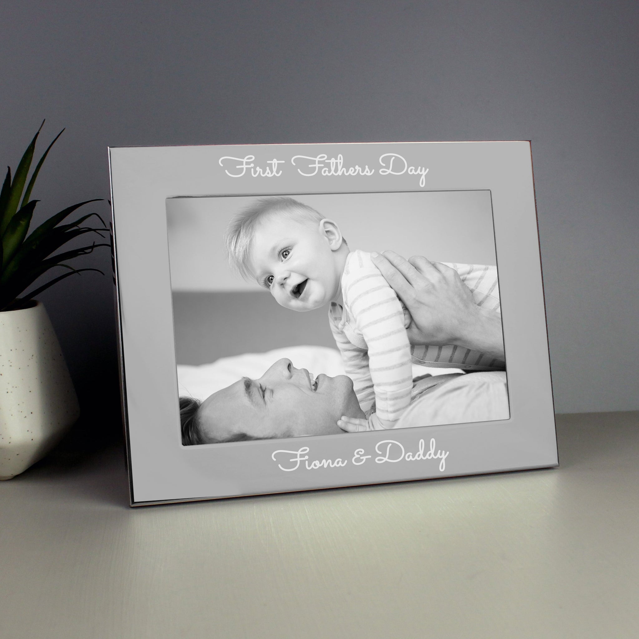 Personalised Free Text 5 x 7 Silver Photo Frame: 1 - Photo Frames By Gift Moments