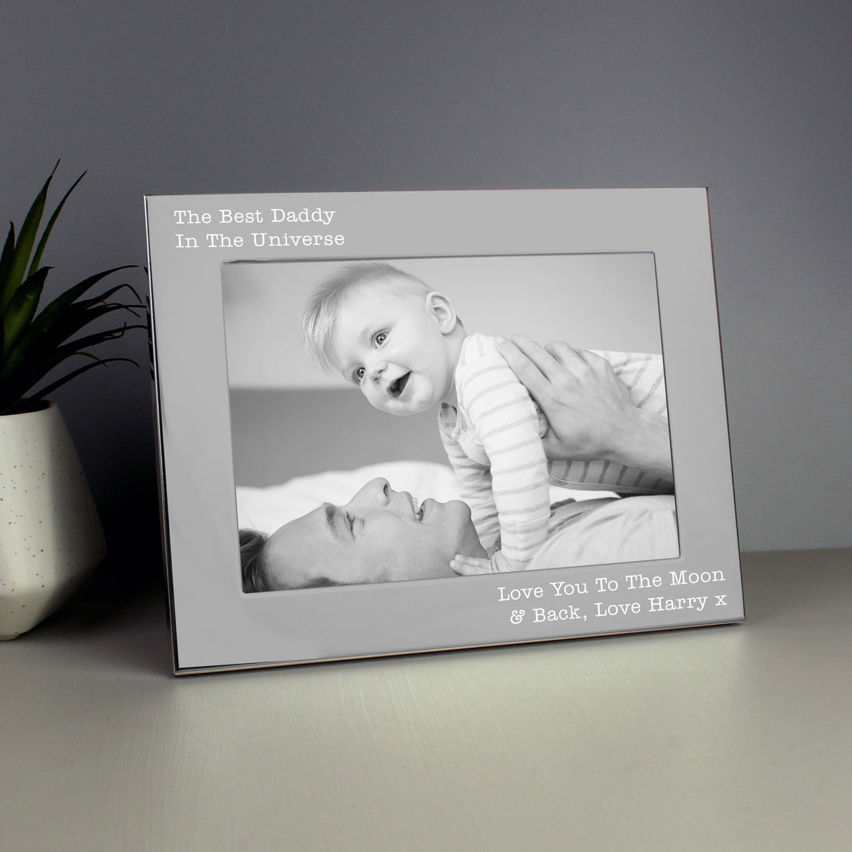 Personalised Free Text 5 x 7 Silver Photo Frame: 5 - Photo Frames By Gift Moments