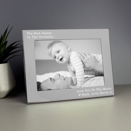 Personalised Free Text 5 x 7 Silver Photo Frame: 5 - Photo Frames By Gift Moments
