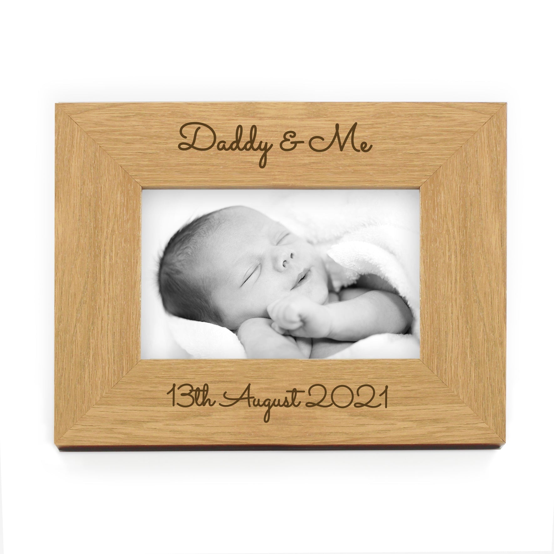 Personalised Free Text 6x4 Wooden Photo Frame: 2 - Photo Frames By Gift Moments