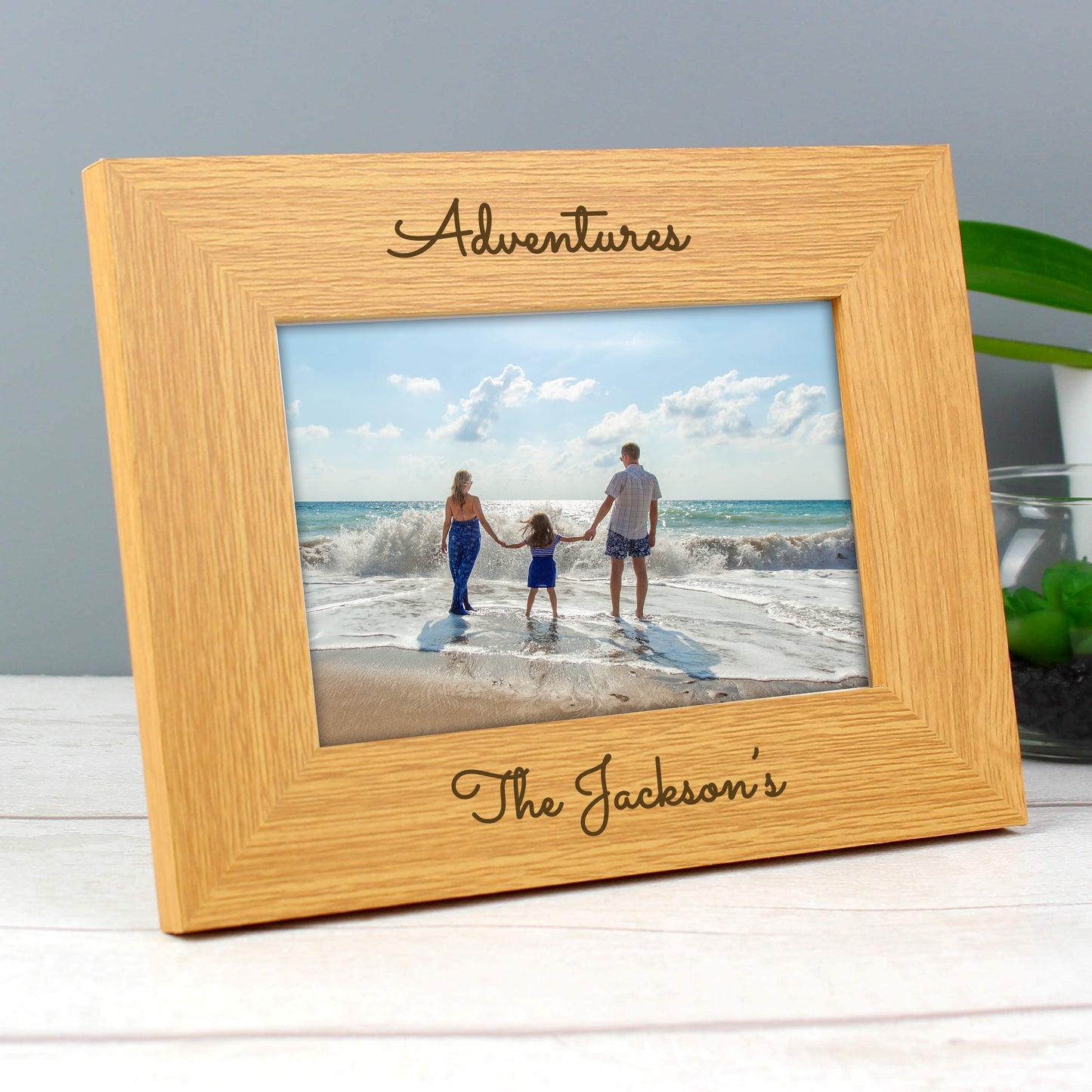 Personalised Free Text 6x4 Wooden Photo Frame: 5 - Photo Frames By Gift Moments