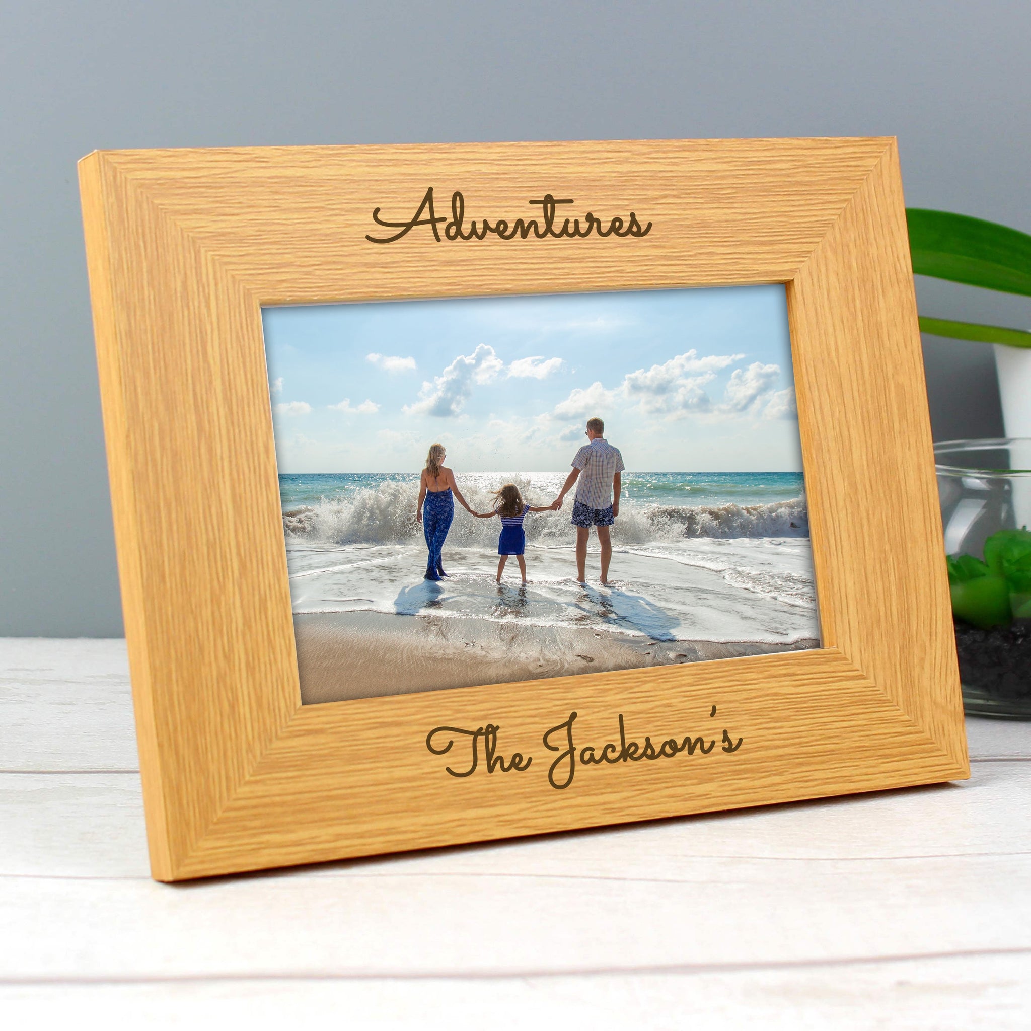 Personalised Free Text 6x4 Wooden Photo Frame: 5 - Photo Frames By Gift Moments