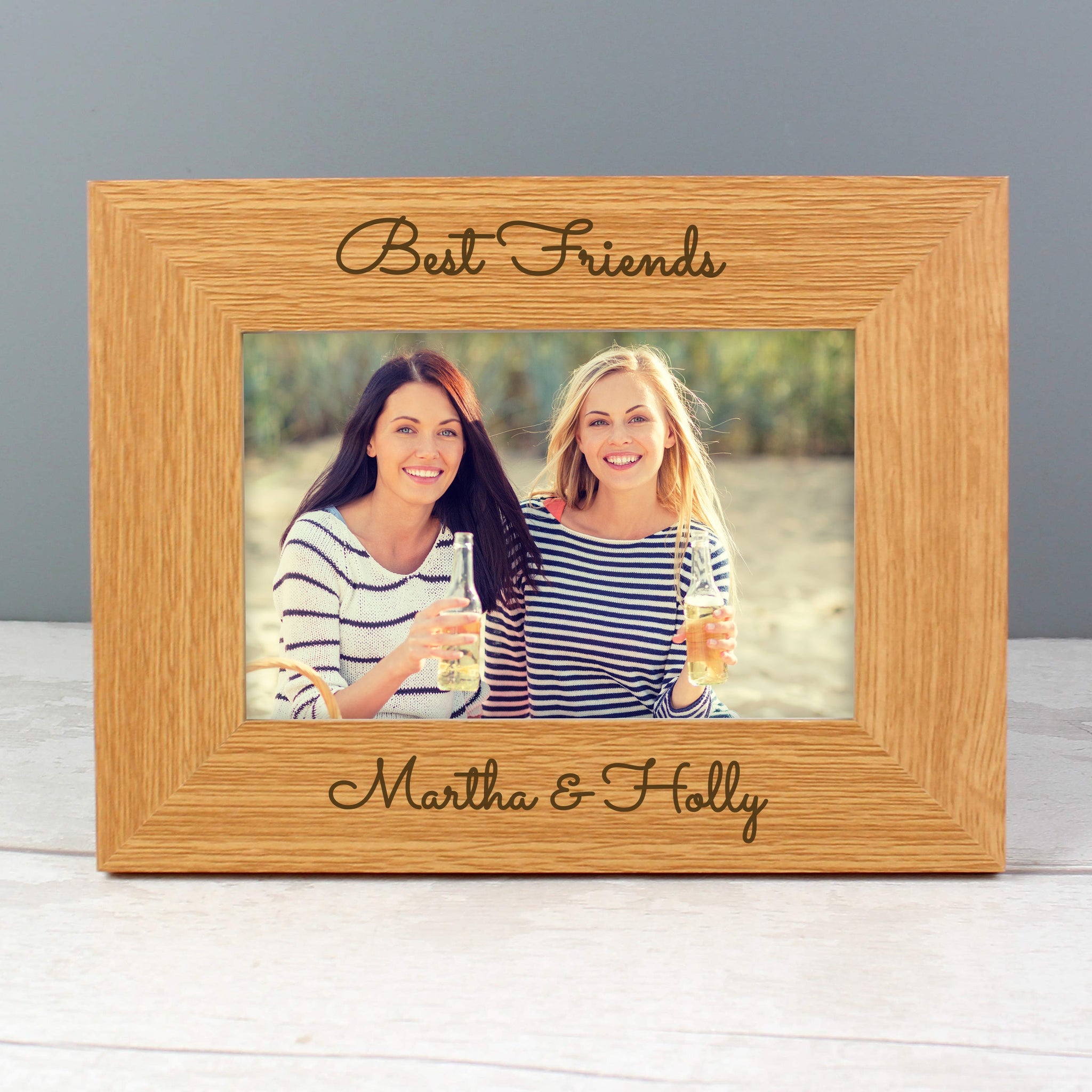 Personalised Free Text 6x4 Wooden Photo Frame: 6 - Photo Frames By Gift Moments