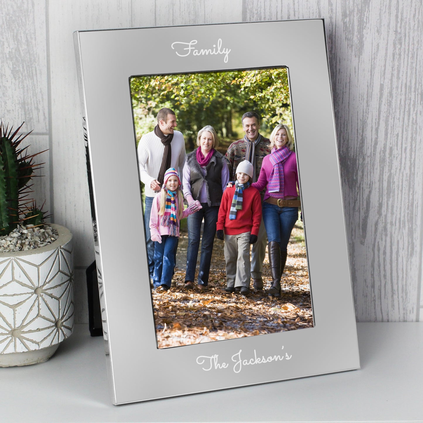 Personalised Free Text 7 x 5 Silver Photo Frame: 5 - Photo Frames By Gift Moments
