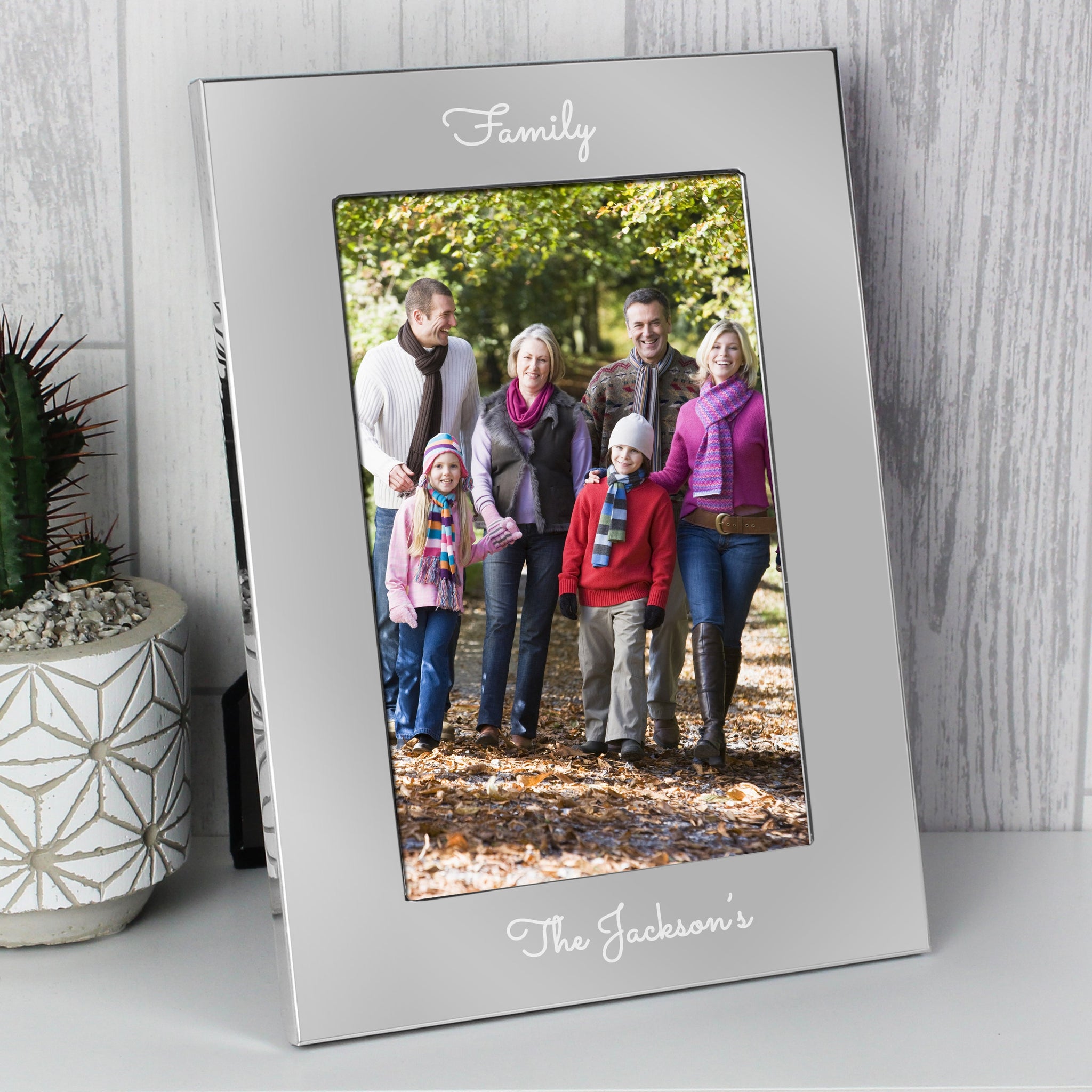 Personalised Free Text 7 x 5 Silver Photo Frame: 5 - Photo Frames By Gift Moments