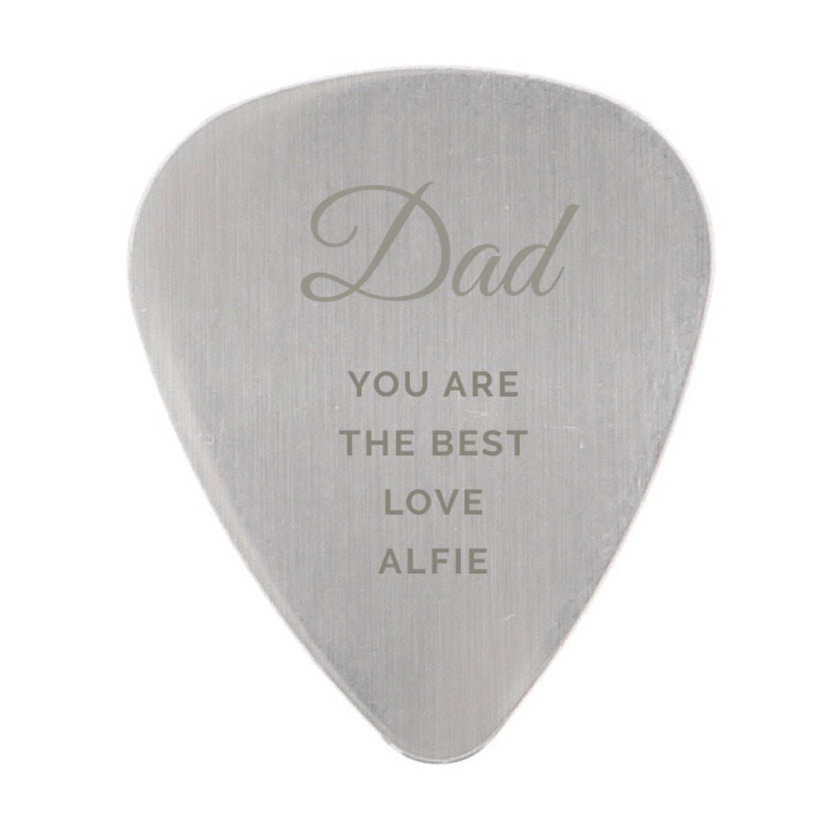 Personalised Free Text Big Name Silver Plectrum: 4 - Keepsakes By Gift Moments