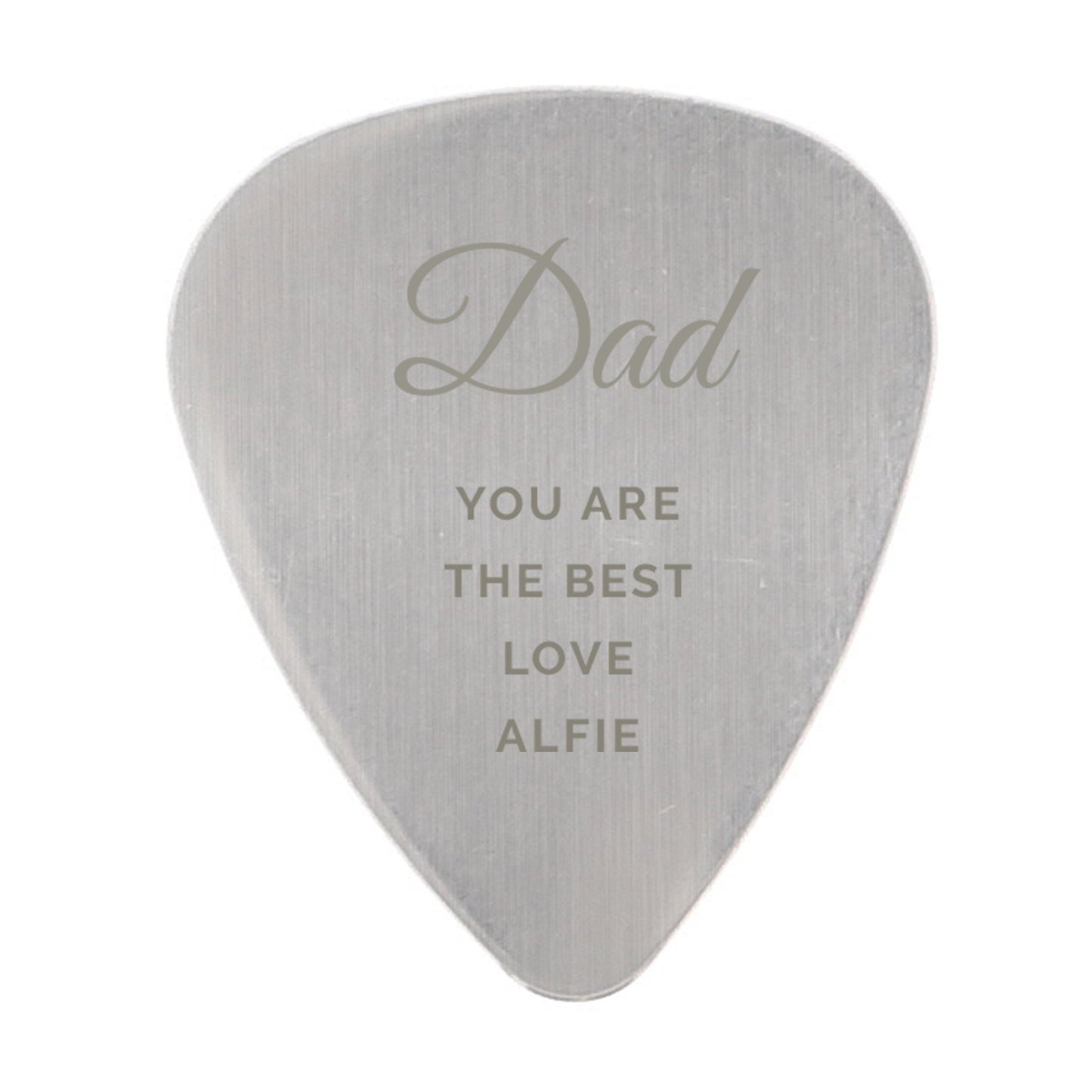 Personalised Free Text Big Name Silver Plectrum: 4 - Keepsakes By Gift Moments