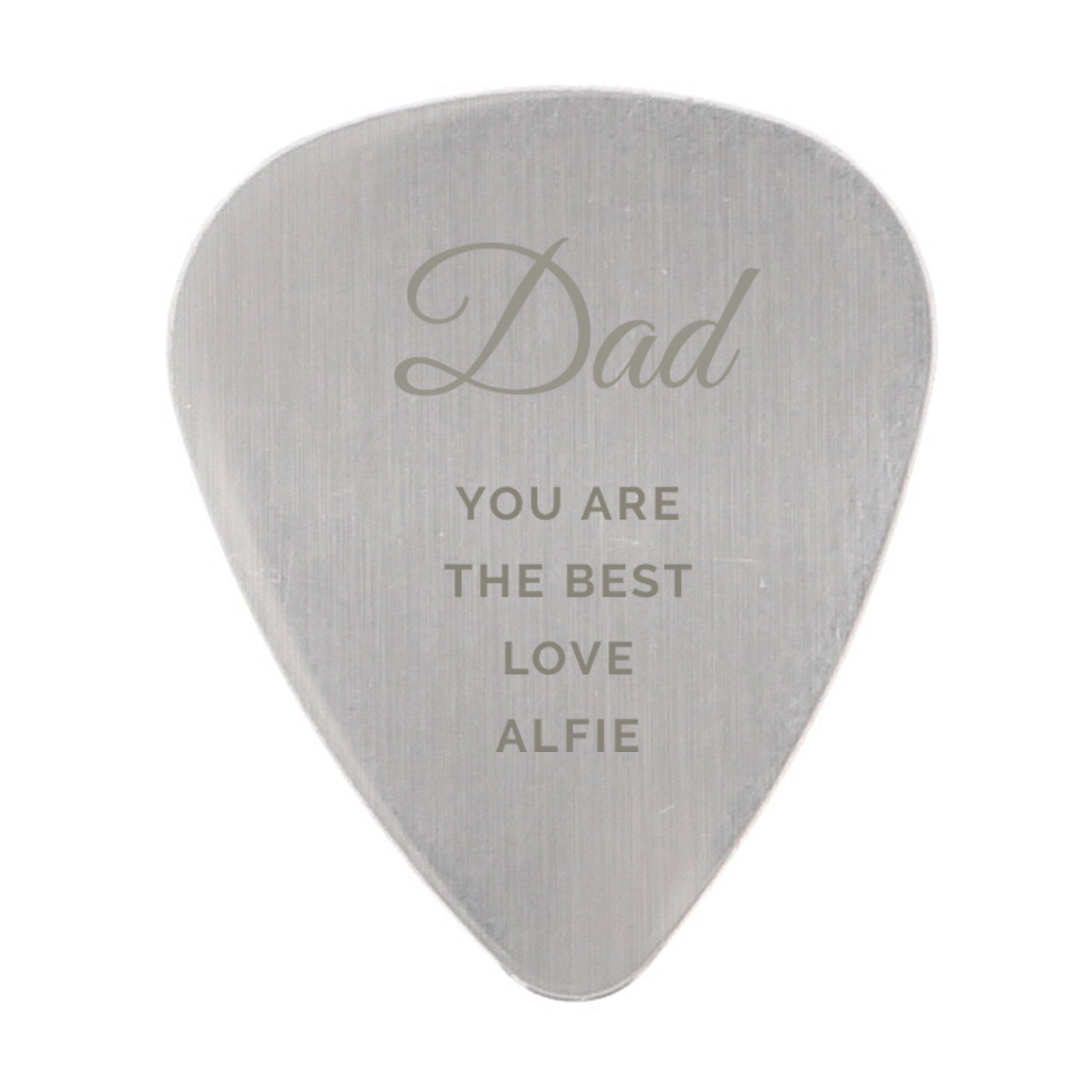 Personalised Free Text Big Name Silver Plectrum: 4 - Keepsakes By Gift Moments
