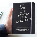 Personalised Free Text Black Hardback Notebook: 2 - Notebooks By Gift Moments