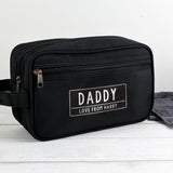 Personalised Free Text Black Toiletry Bag: 4 - Toiletry & Makeup Bags By Gift Moments