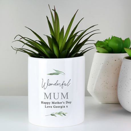 Personalised Free Text Botanical Ceramic Storage Pot: 6 - Storage By Gift Moments