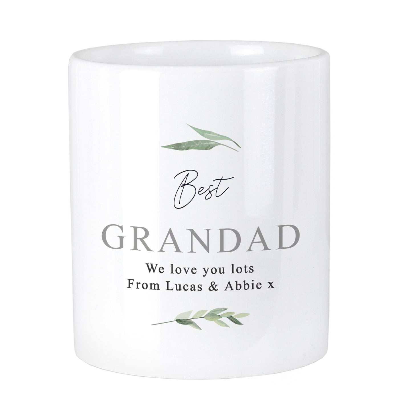 Personalised Free Text Botanical Ceramic Storage Pot: 5 - Storage By Gift Moments