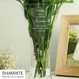 Personalised Free Text Botanical Hand Cut Diamante Heart Vase: 4 - Vases By Gift Moments