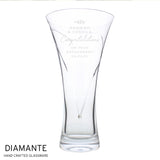 Personalised Free Text Botanical Hand Cut Diamante Heart Vase: 5 - Vases By Gift Moments