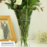 Personalised Free Text Botanical Hand Cut Diamante Heart Vase: 3 - Vases By Gift Moments