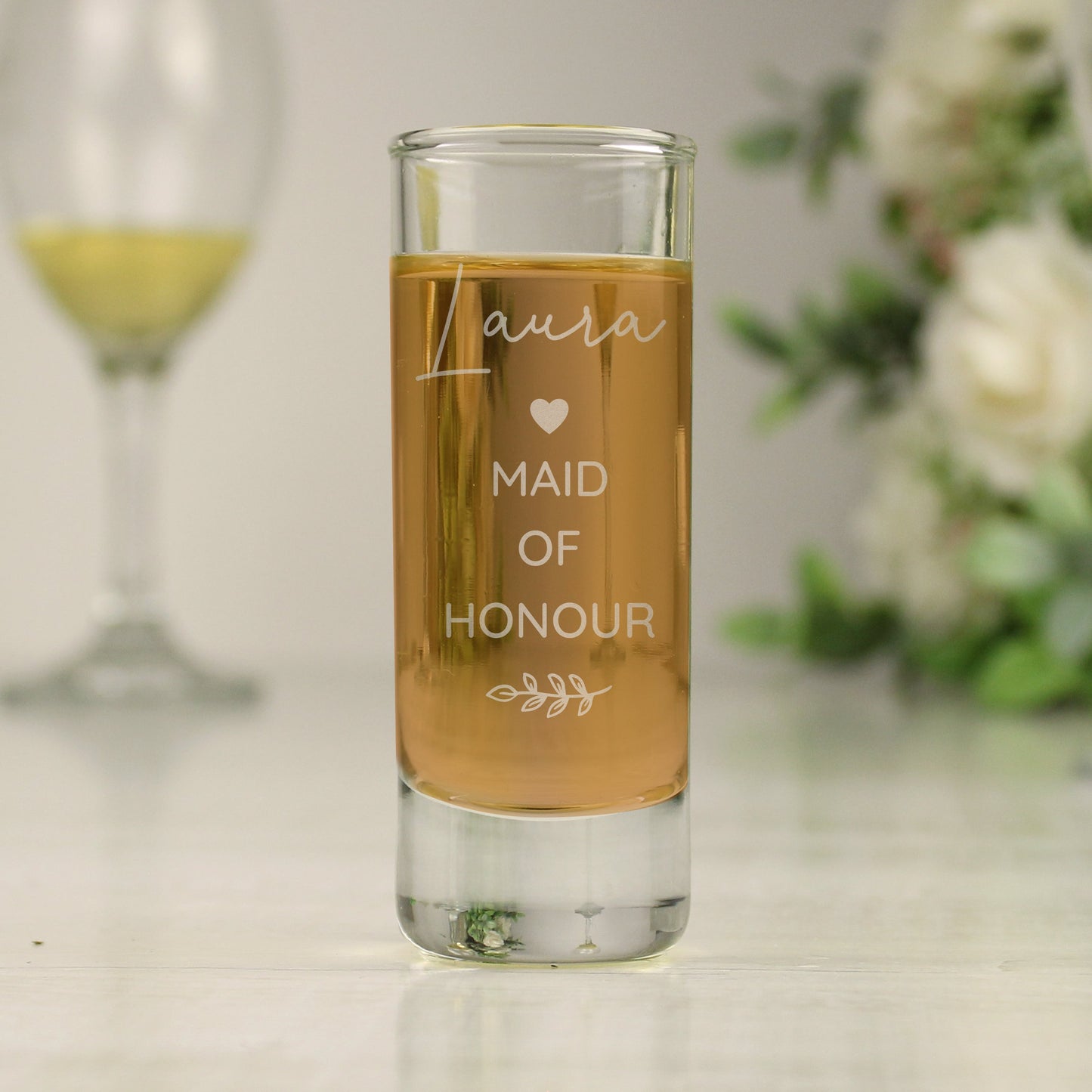 Personalised Free Text Botanical Shot Glass: 3 - Shot Glasses By Gift Moments