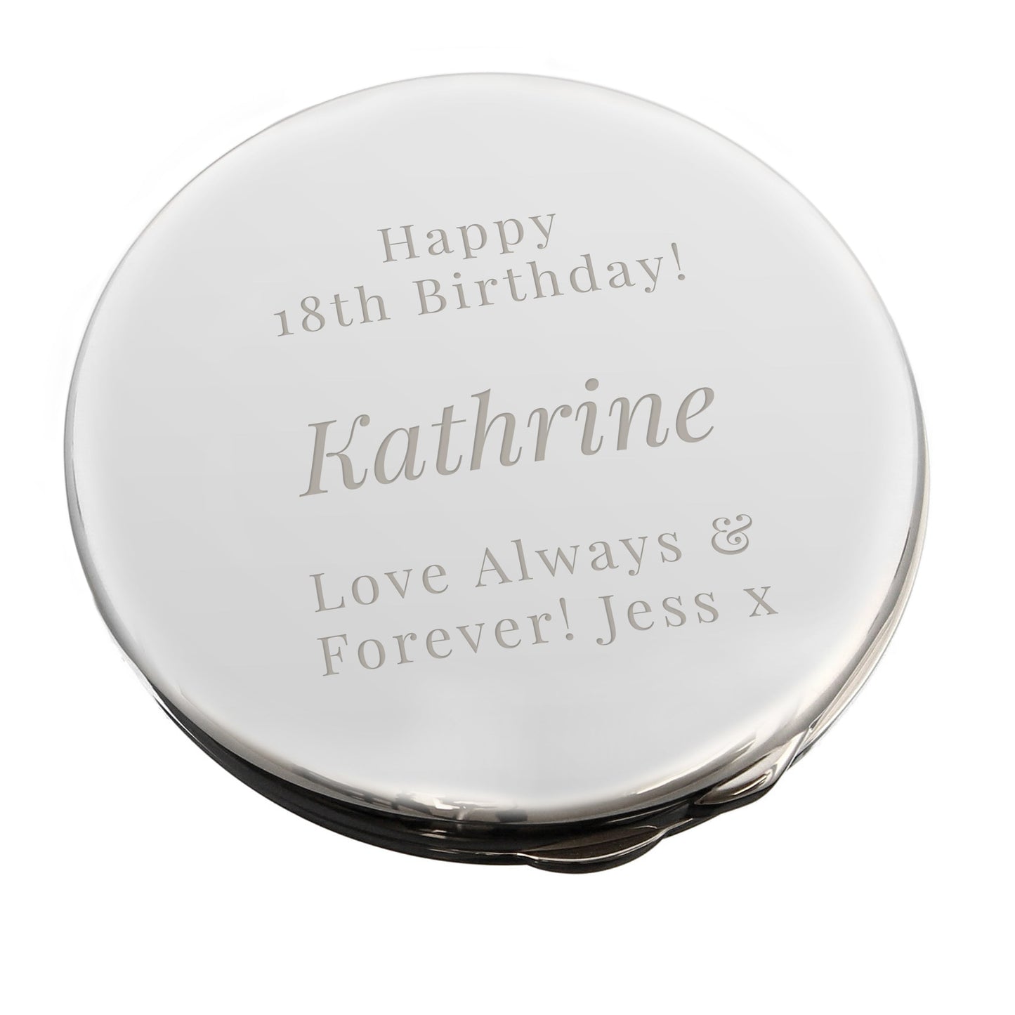 Personalised Free Text Compact Mirror: 5 - Compact Mirrors By Gift Moments