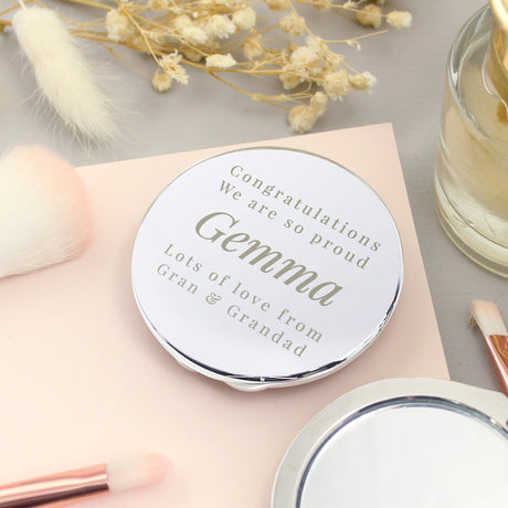 Personalised Free Text Compact Mirror: 4 - Compact Mirrors By Gift Moments
