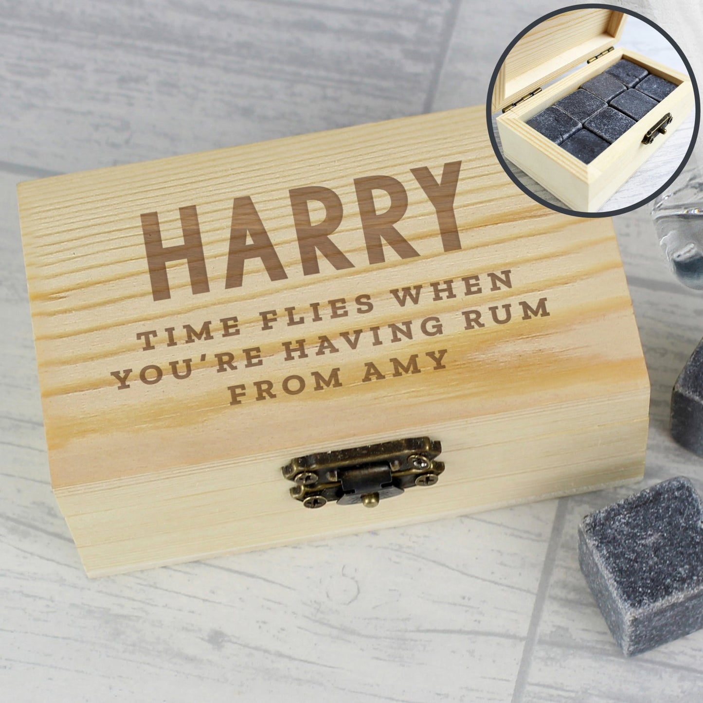 Personalised Free Text Cooling Stones: 3 - Barware By Gift Moments