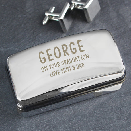 Personalised Free Text Cufflink Box: 2 - Cufflink Boxes By Gift Moments