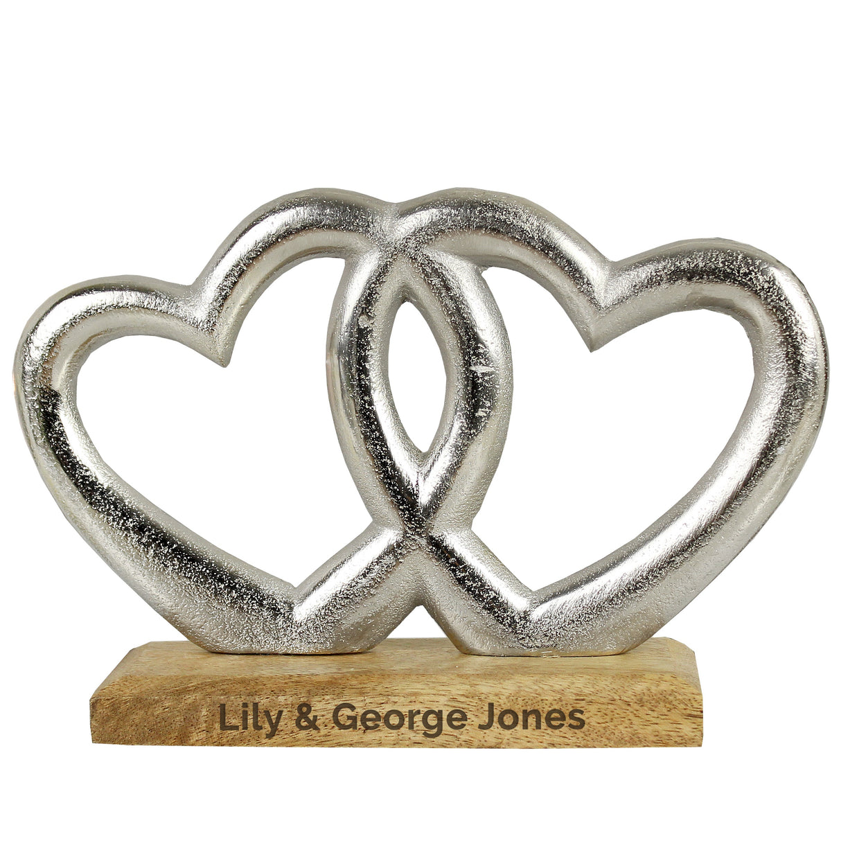 Personalised Free Text Double Heart Ornament: 5 Ornaments By Gift Moments
