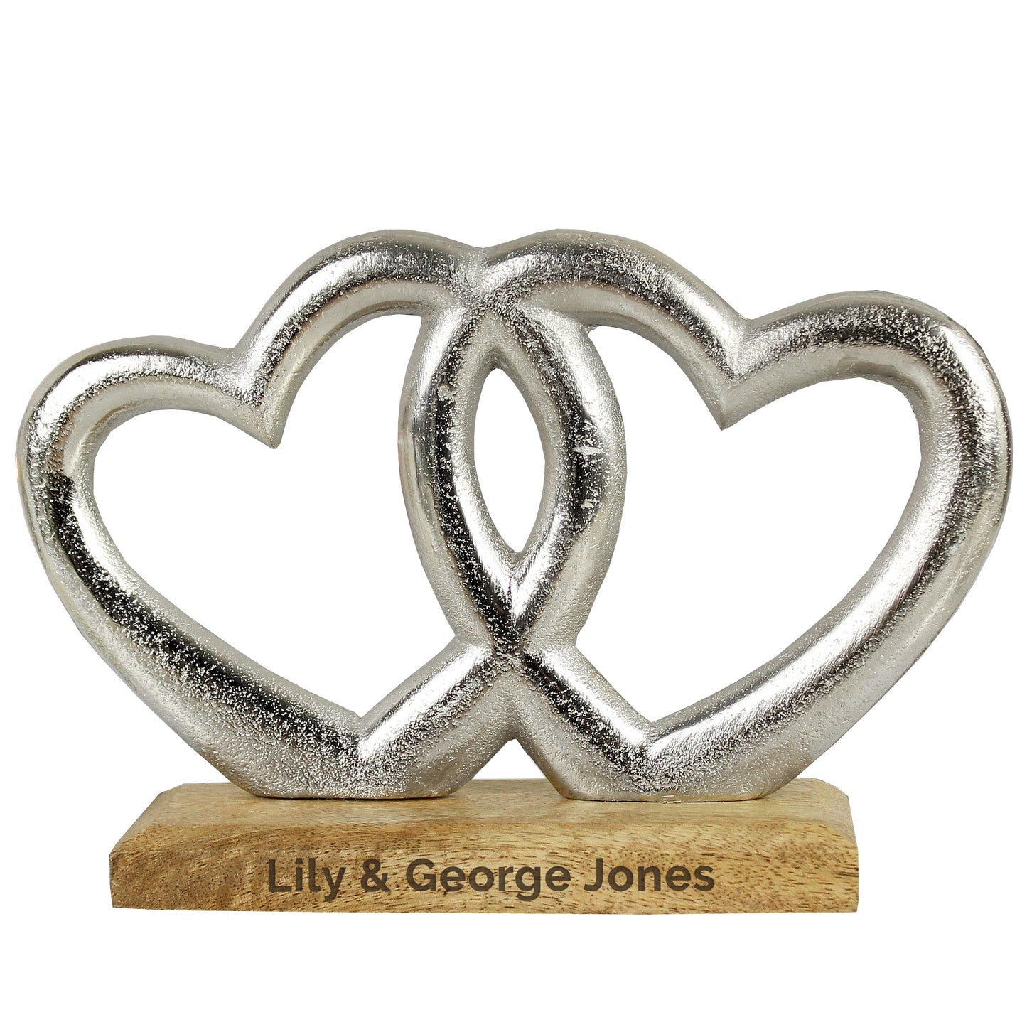 Personalised Free Text Double Heart Ornament: 5 - Ornaments By Gift Moments