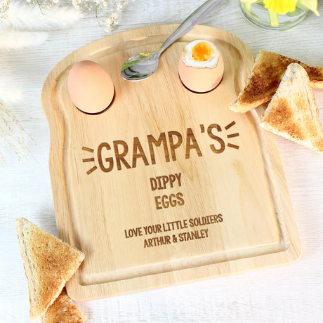 Personalised Free Text Egg & Toast Board: 2 - Egg Cups By Gift Moments