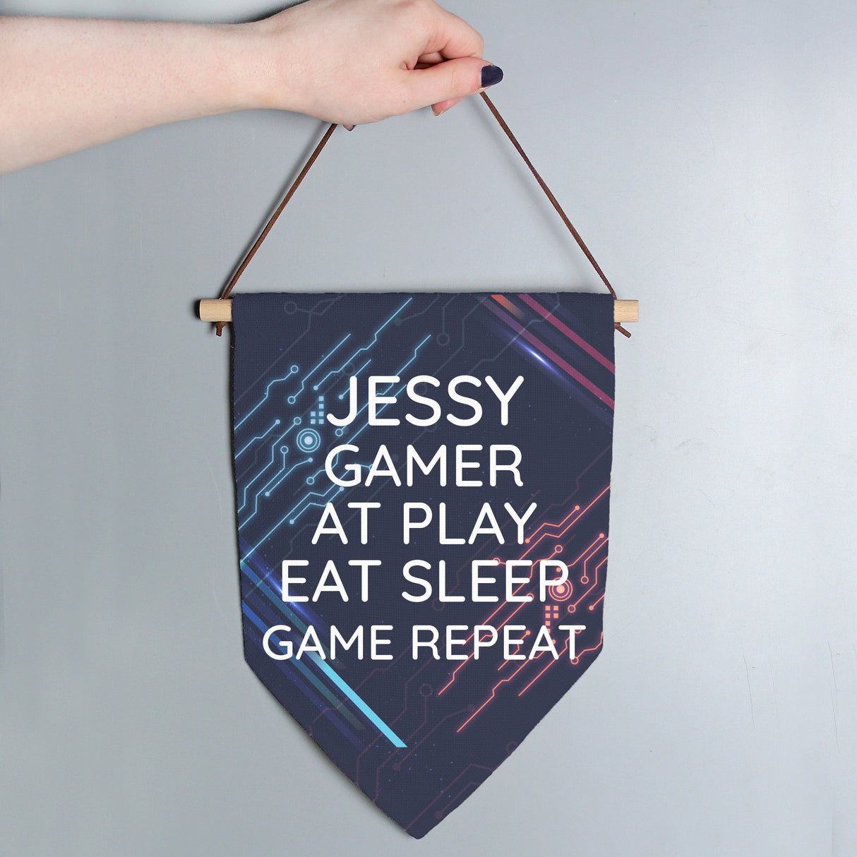 Personalised Free Text Gaming Hanging Banner: 3 - Banners By Gift Moments