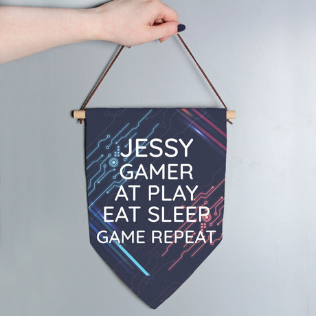 Personalised Free Text Gaming Hanging Banner: 3 - Banners By Gift Moments