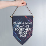 Personalised Free Text Gaming Hanging Banner: 2 - Banners By Gift Moments