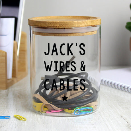 Personalised Free Text Glass Jar with Bamboo Lid: 3 - Storage By Gift Moments