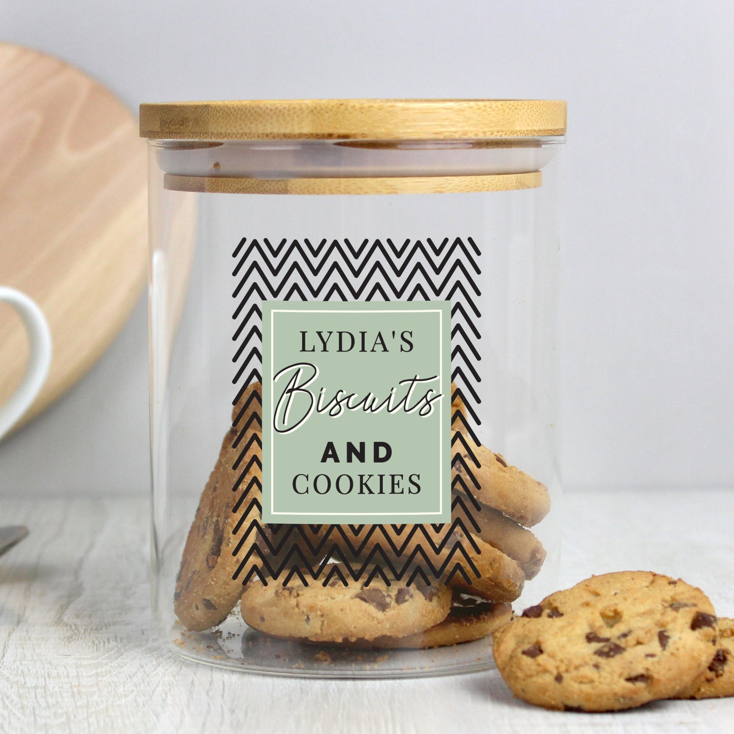Personalised Free Text Glass Jar with Bamboo Lid: 4 - Storage By Gift Moments