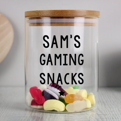Personalised Free Text Glass Jar with Bamboo Lid: 1 - Storage By Gift Moments