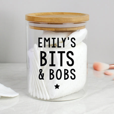 Personalised Free Text Glass Jar with Bamboo Lid: 2 - Storage By Gift Moments
