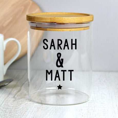 Personalised Free Text Glass Jar with Bamboo Lid: 7 - Storage By Gift Moments