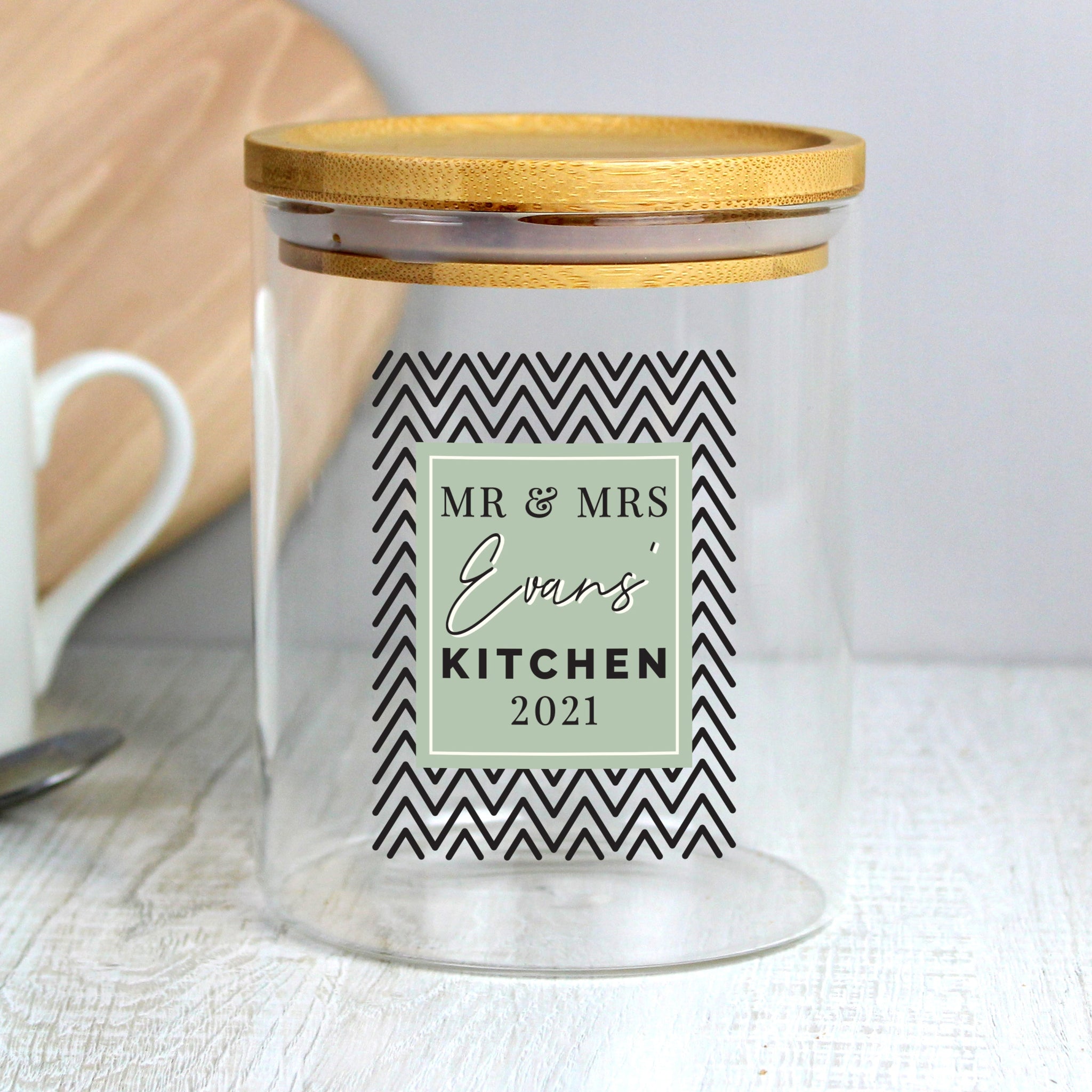 Personalised Free Text Glass Jar with Bamboo Lid: 3 - Storage By Gift Moments